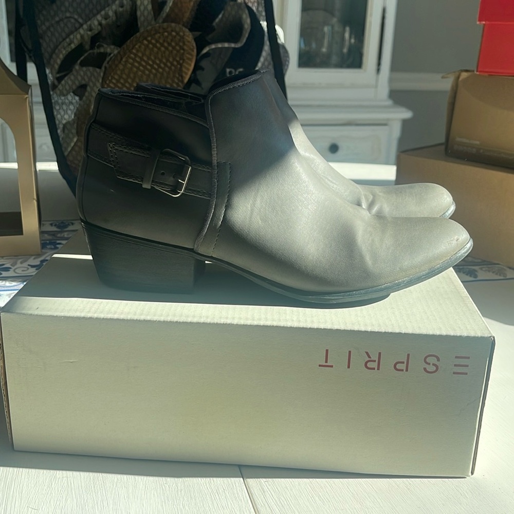 Women’s gray ankle boots